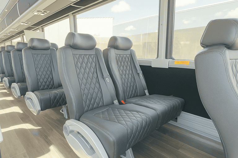 interior of Lawton Coach Bus Service charter bus