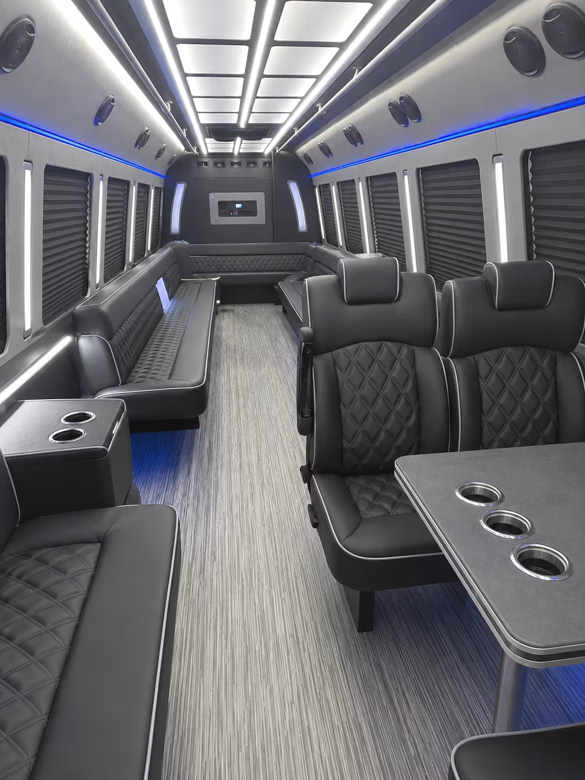 lawton 25 passenger party bus inside