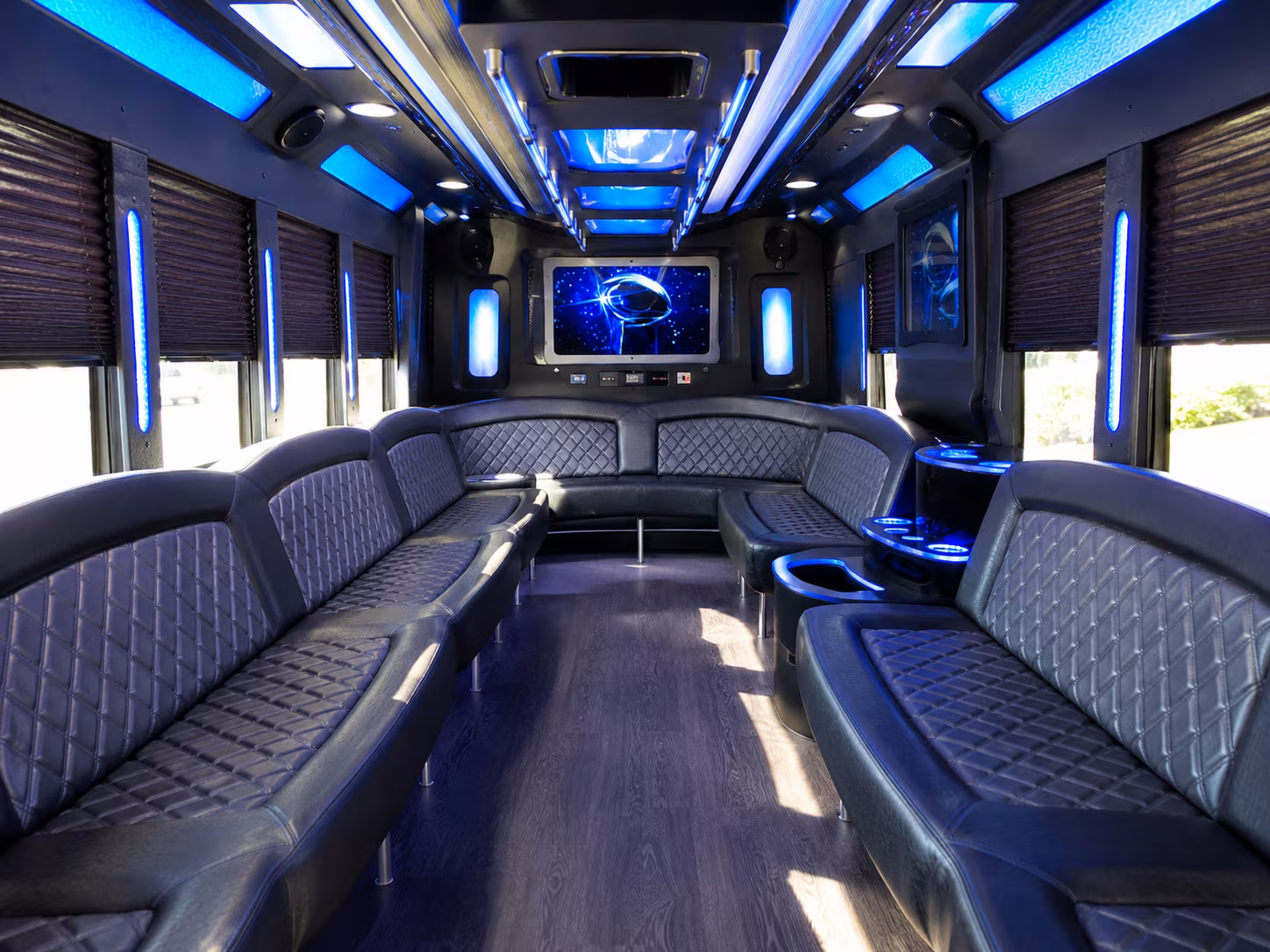 lawton 28 passenger party bus inside