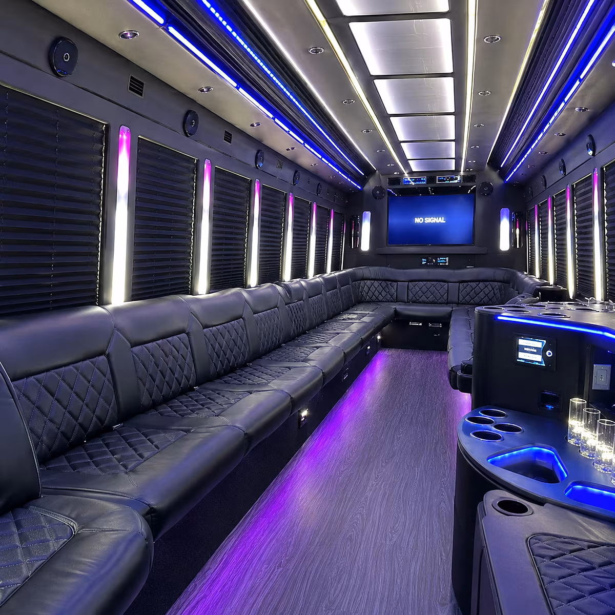 lawton 30 passenger party bus inside
