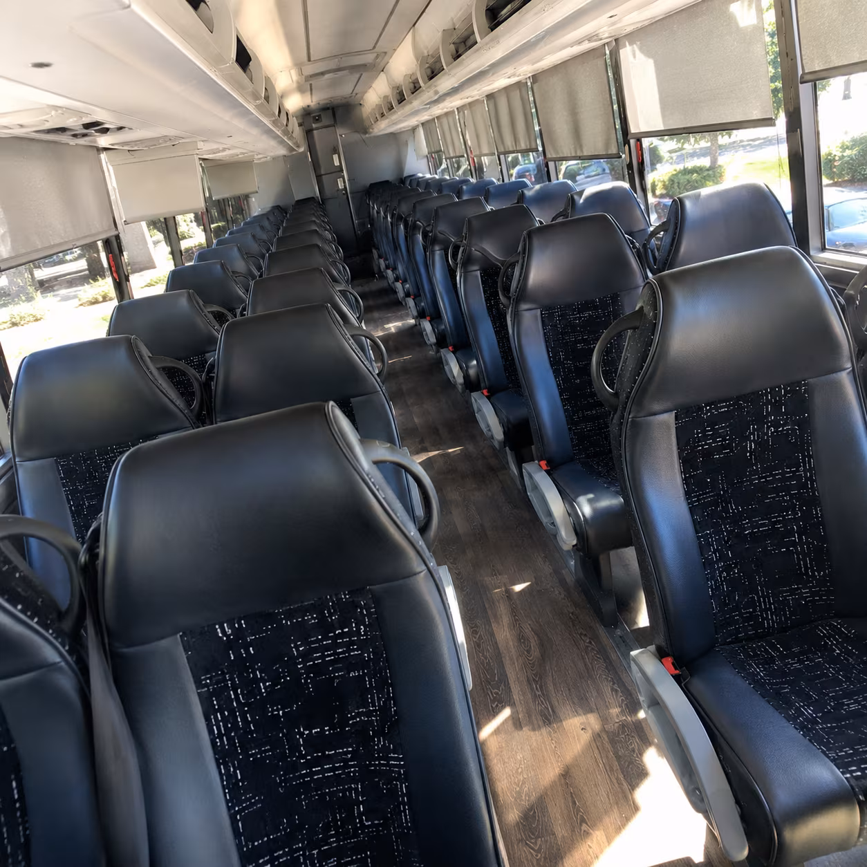 lawton 56 passenger charter bus inside